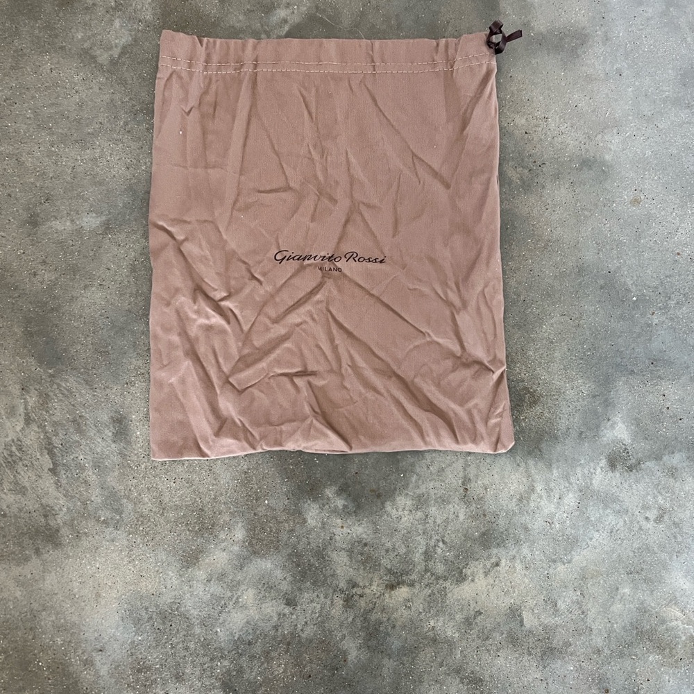 Authentic Gianvito Rossi Pink-Taupe Drawstring Dust Bag